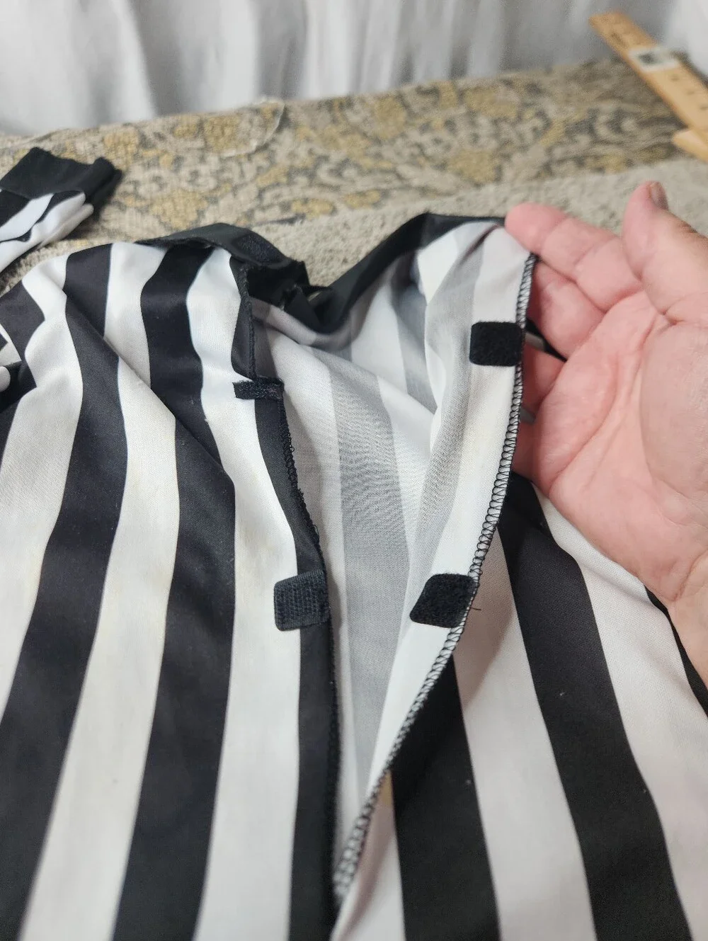 Kid's Beetlejuice Stripe Jumpsuit Halloween Costume size M